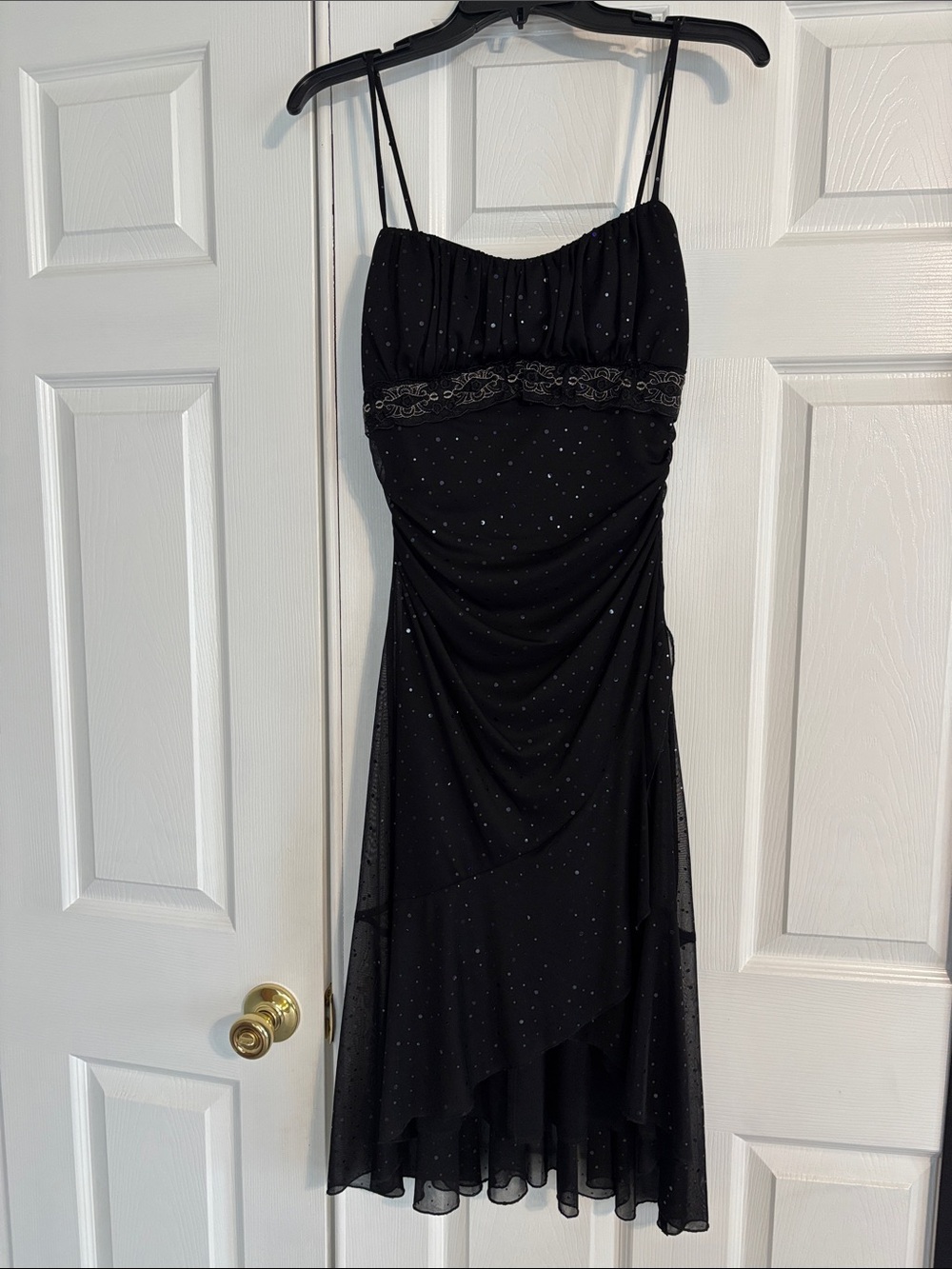 Ruby Rox Black Sparkle High-Low Evening Dress